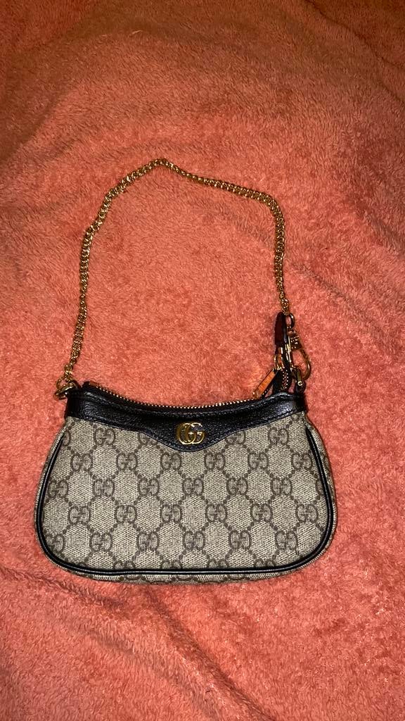 Gucci GG Supreme mini/shoulder bag uit Ophidia, Ophalen of Verzenden, Zo goed als nieuw, Zwart, Schoudertasje