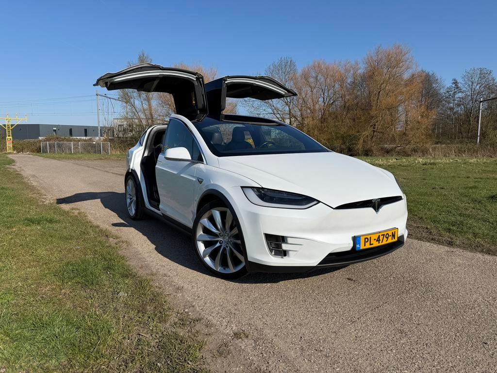 Tesla Model X 90D 6p trekhaak SoH 86,3%, Automaat, Model X, USB, Zwart