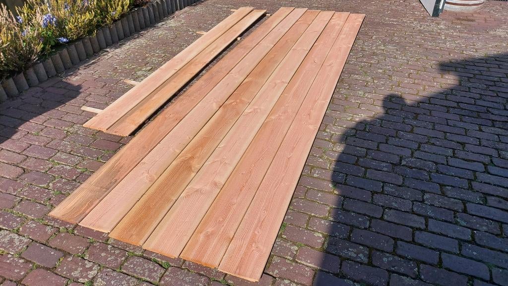 Douglas Zweeds Rabatdelen fijnbezaagd, Ophalen, Nieuw, 250 cm of meer, Planken