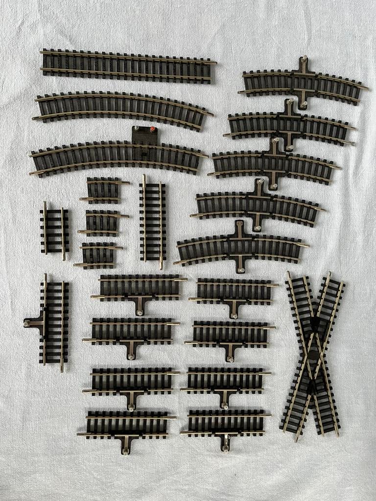 Set Trix rails (aansluit)delen H0, Gebruikt, Gelijkstroom, Trix, Rails