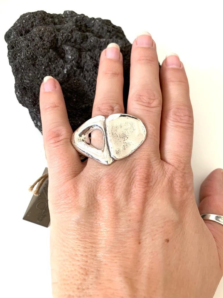 Uno de 50 ring verzilverd 'Corazon partio' (95 euro), Sieraden, Tassen en Uiterlijk, Ringen, Nieuw, Ophalen of Verzenden, Kleiner dan 17