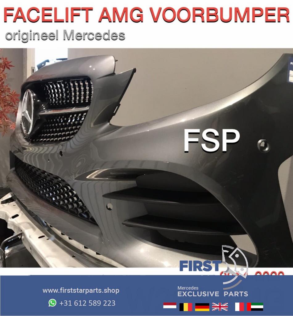 W205 C205 43 AMG BUMPER COMPLEET Mercedes C Klasse 43 ORIGIN, Gebruikt, -, Voor, Ophalen of Verzenden