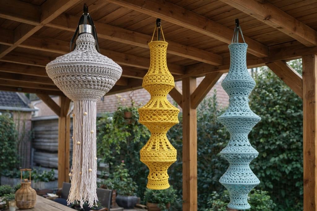 Mooie gehaakte kroonluchters, diverse afmetingen, Ophalen of Verzenden, Nieuw, Stof