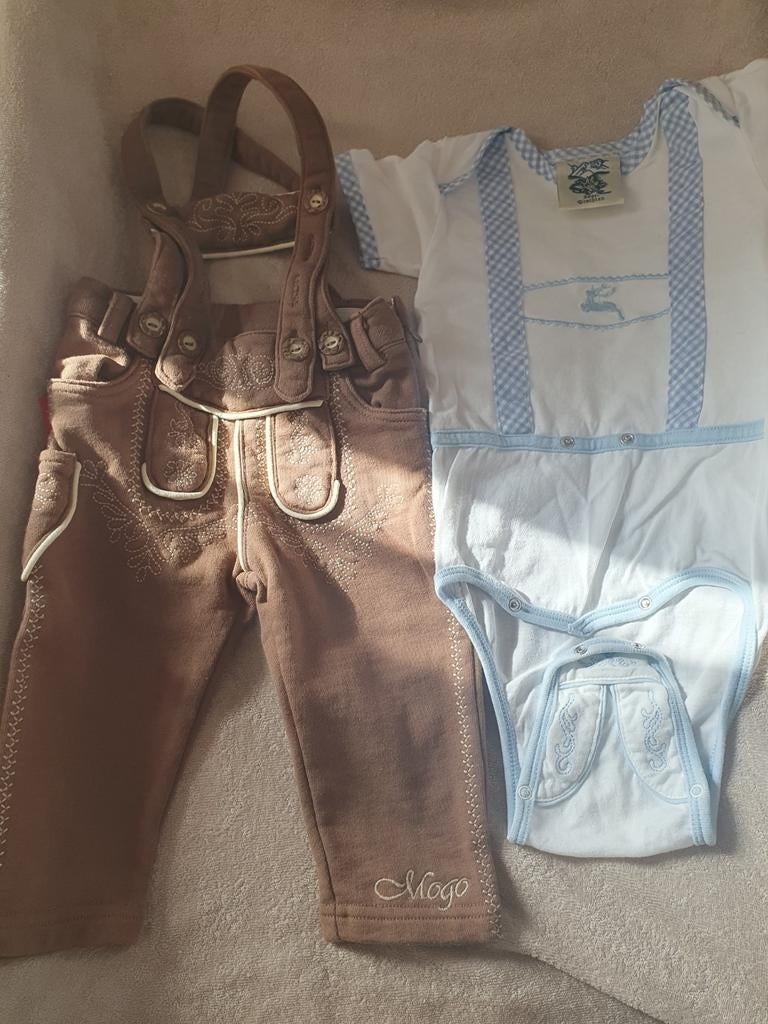 Super schattige lederhose met romper, maat 62/68, Ophalen