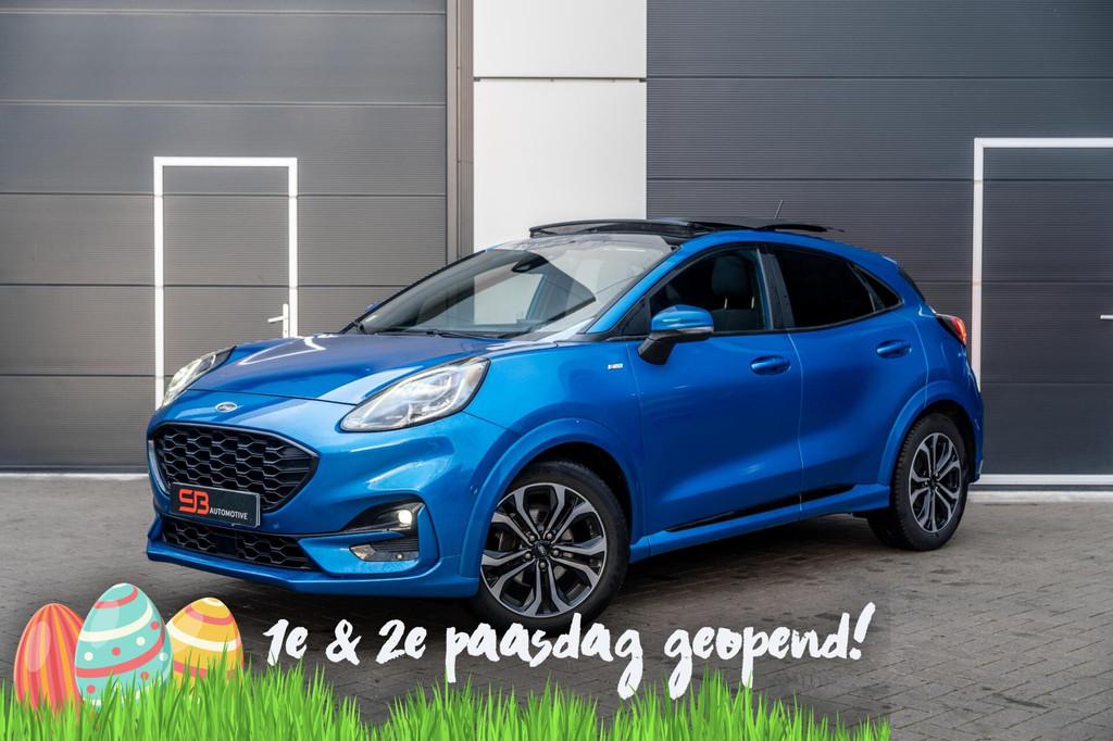 Ford Puma 1.0 EcoBoost Hybrid ST-Line Camera|Carplay|Pano!, Stof, Puma, Blauw, Bedrijf