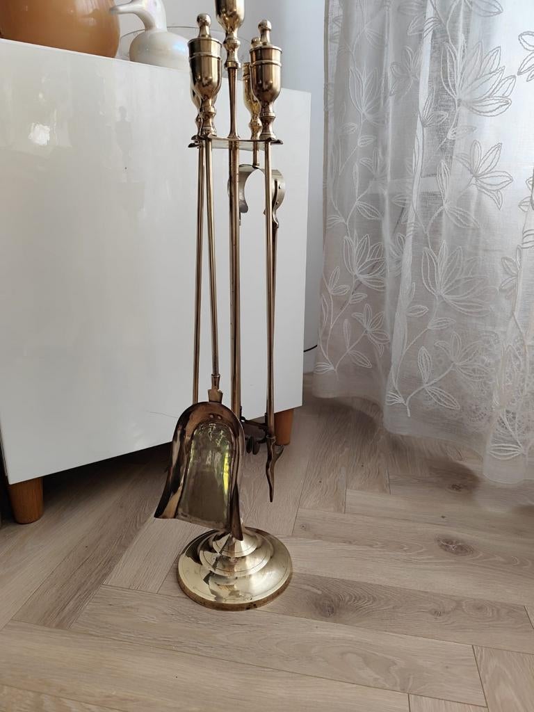 Messing haardstel / openhaard set, Ophalen of Verzenden, Gebruikt, Overige soorten