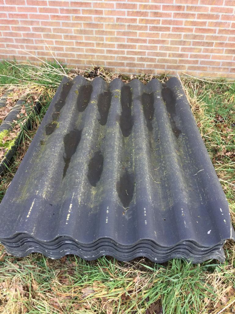 Golfplaten vezelcement, Doe-het-zelf en Verbouw, Dakpannen en Dakbedekking, Ophalen, Overige materialen, Gebruikt, Zwart