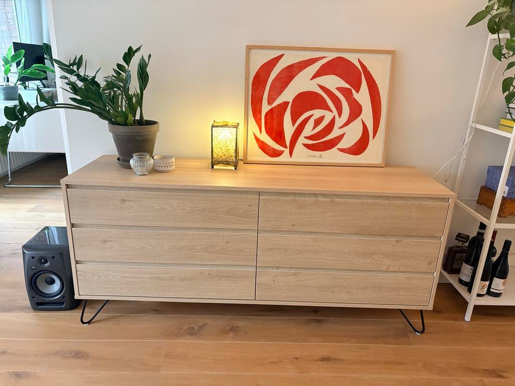 Stijlvolle ladekast MADE, Huis en Inrichting, Kasten | Ladekasten, Ophalen, 5 laden of meer, 150 tot 200 cm, Eikenhout