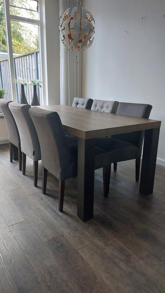 Majestische Lamulux Eetkamertafel met 6 Stoelen - Z.G.A.N., Ophalen, Overige materialen, 50 tot 100 cm, Zo goed als nieuw