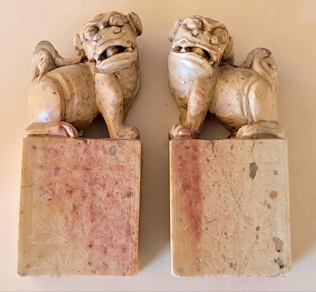 Antieke Chinese Stempels - Handgesneden Foo Dogs, Antiek en Kunst, Ophalen
