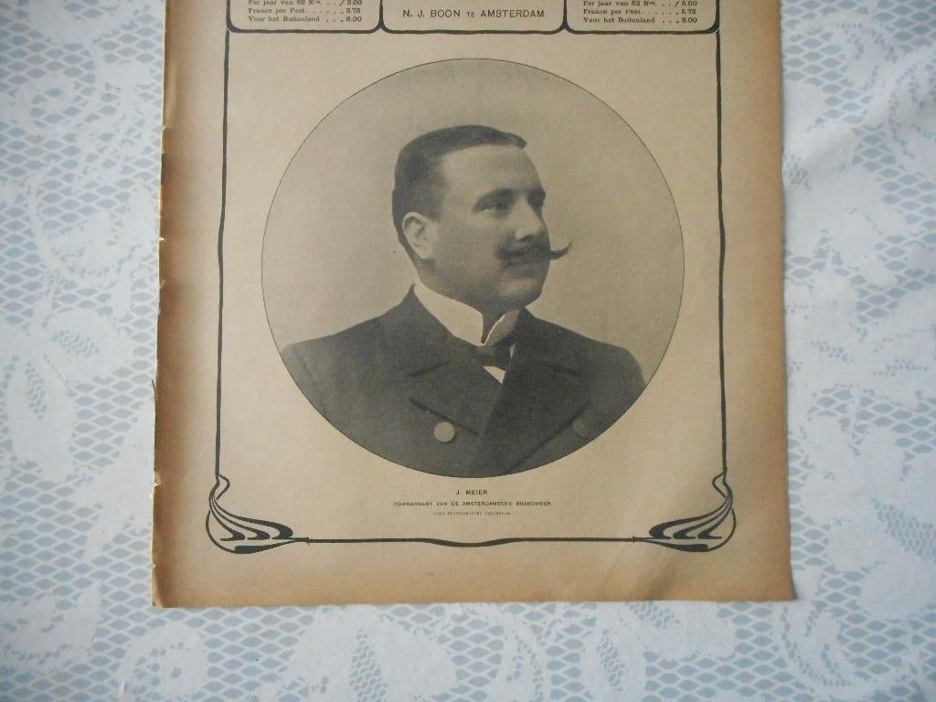 Amsterdam. De brandweer. 1903., Ophalen of Verzenden, Voor 1920, Nederland, Knipsel(s)