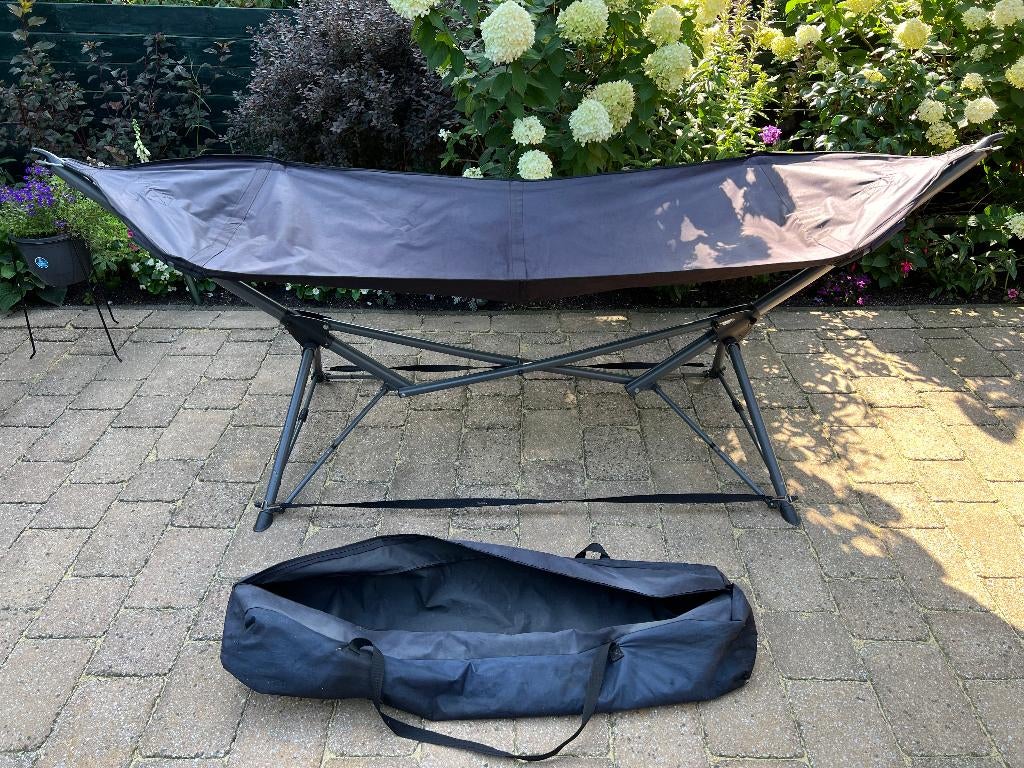Hangmat met frame, Tuin en Terras, Hangmatten, Ophalen, Opvouwbaar, Gebruikt, Eenpersoons