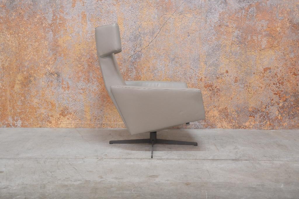 ZGAN taupekleurige leren Leolux Elixir design draaifauteuil, Huis en Inrichting, Fauteuils, Leolux, Leolux, 75 tot 100 cm, Ophalen of Verzenden