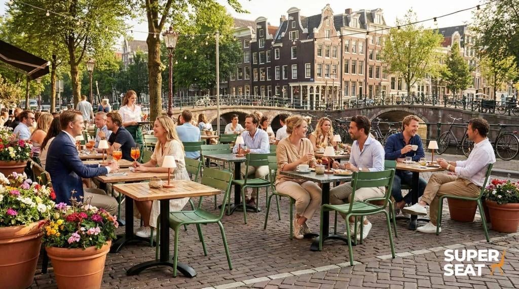 Luxembourg horeca terrasstoelen bistro stapelstoelen  937, Ophalen of Verzenden, Nieuw, Zwart, Vijf, Zes of meer stoelen