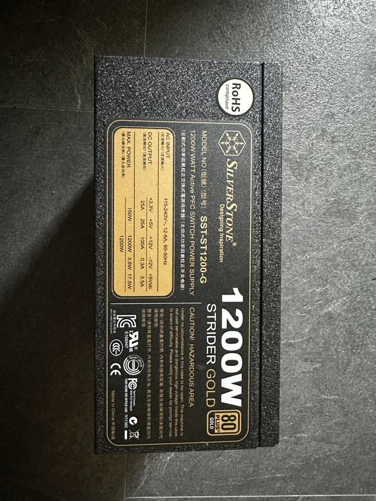 SilverStone Strider Gold 1200W PSU, Ophalen of Verzenden, Gebruikt