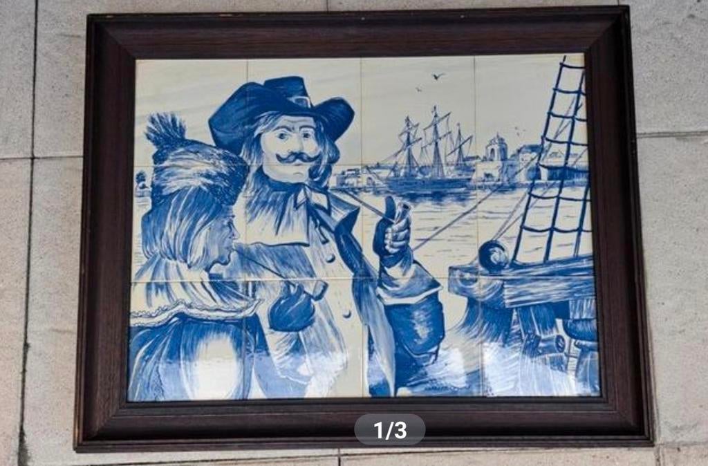 Michiel de Ruyter Tegeltableau - Handgeschilderd, Ophalen