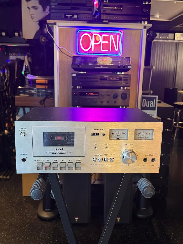 Akai CS-702D Stereo Cassette Deck - Vintage Audiophile, Audio, Tv en Foto, Cassettedecks, Ophalen, Enkel, Akai, Tiptoetsen