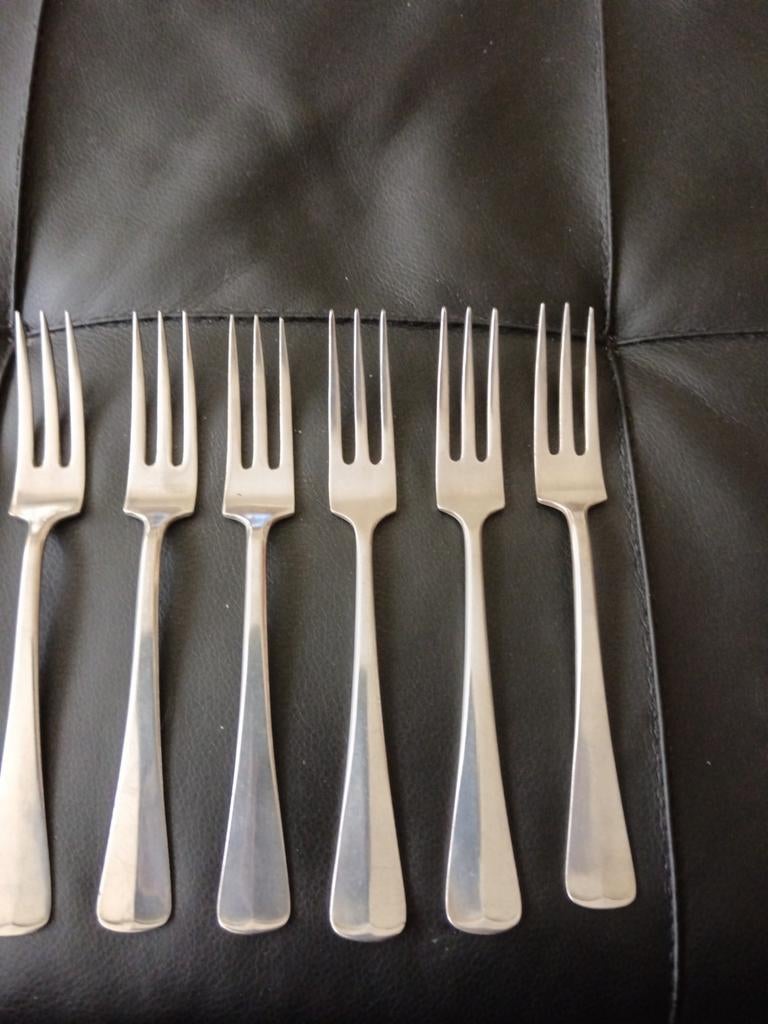 Gero Zilvium Haags Lofje Dessertvorken 3 tanden, Antiek en Kunst, Antiek | Bestek, Ophalen of Verzenden