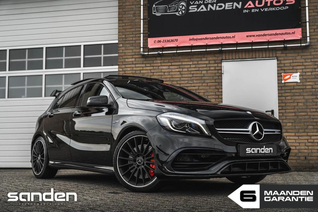 Mercedes A-klasse A45 AMG 4MATIC|Facelift|Aero|Pano|Leder|, Auto's, Automaat, 4 cilinders, Zwart, Bedrijf
