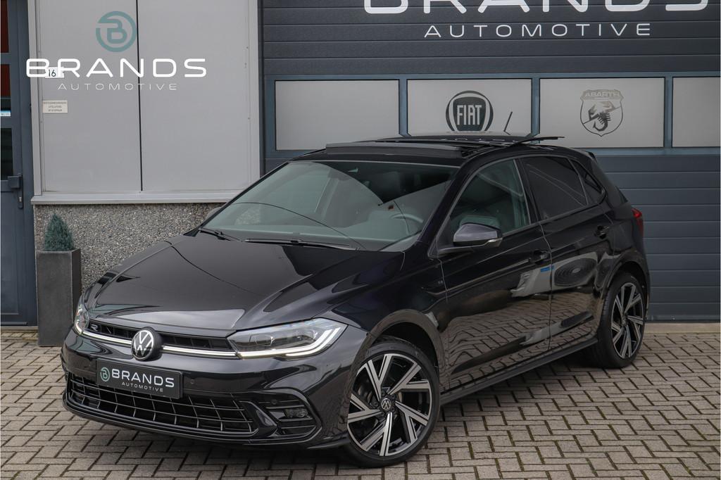 Volkswagen Polo 1.0 TSI R-Line 1e eig IQ LED Pano Keyless Ga, Voorwielaandrijving, Gebruikt, Zwart, Met garantie (alle)