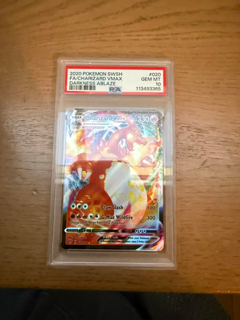 Charizard VMAX Darkness Ablaze PSA 10 GEM MT Pokémon Kaart, Ophalen of Verzenden, Nieuw