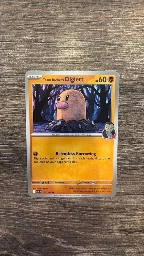 ASC Team Rocket’s Diglett 100/217, Ophalen of Verzenden, Zo goed als nieuw