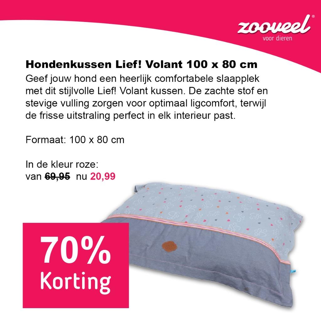 Hondenkussen Lief! Volant Roze 100x80 cm, Dieren en Toebehoren, Hondenmanden, Nieuw, Katoen, Ophalen of Verzenden
