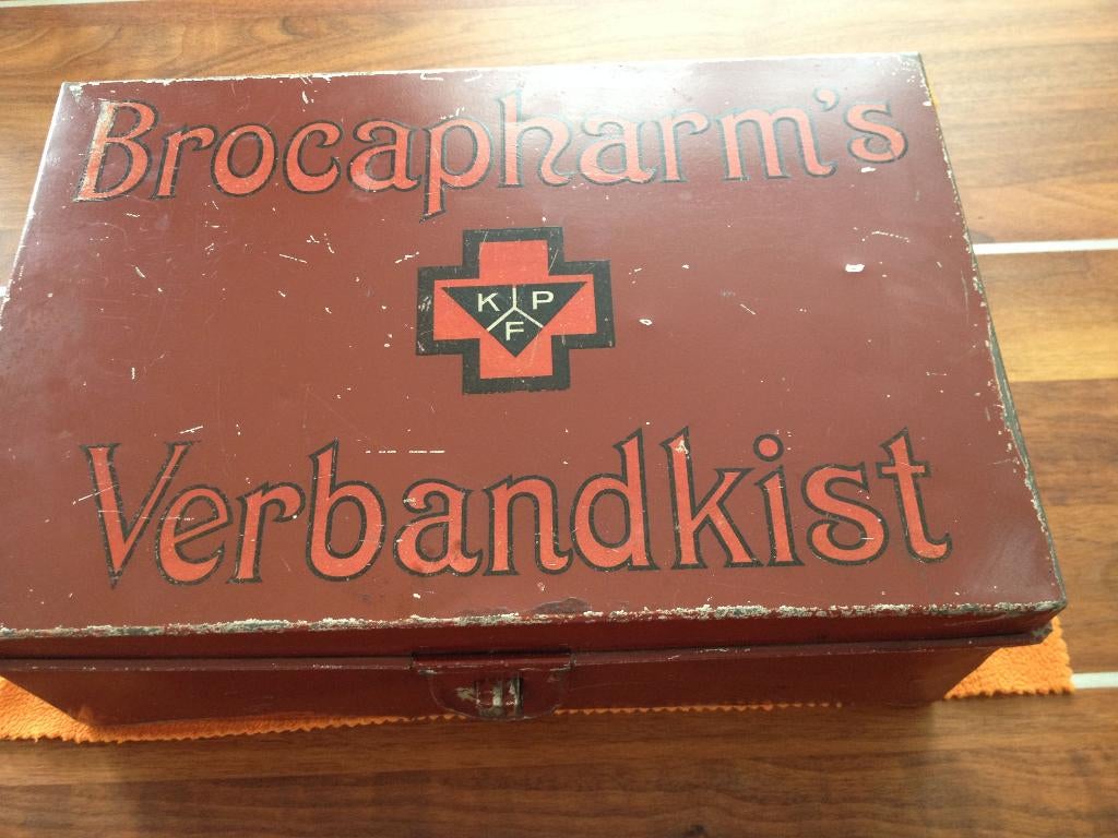 Vintage Oude Verbandkist Brocapharms, Antiek en Kunst, Ophalen of Verzenden