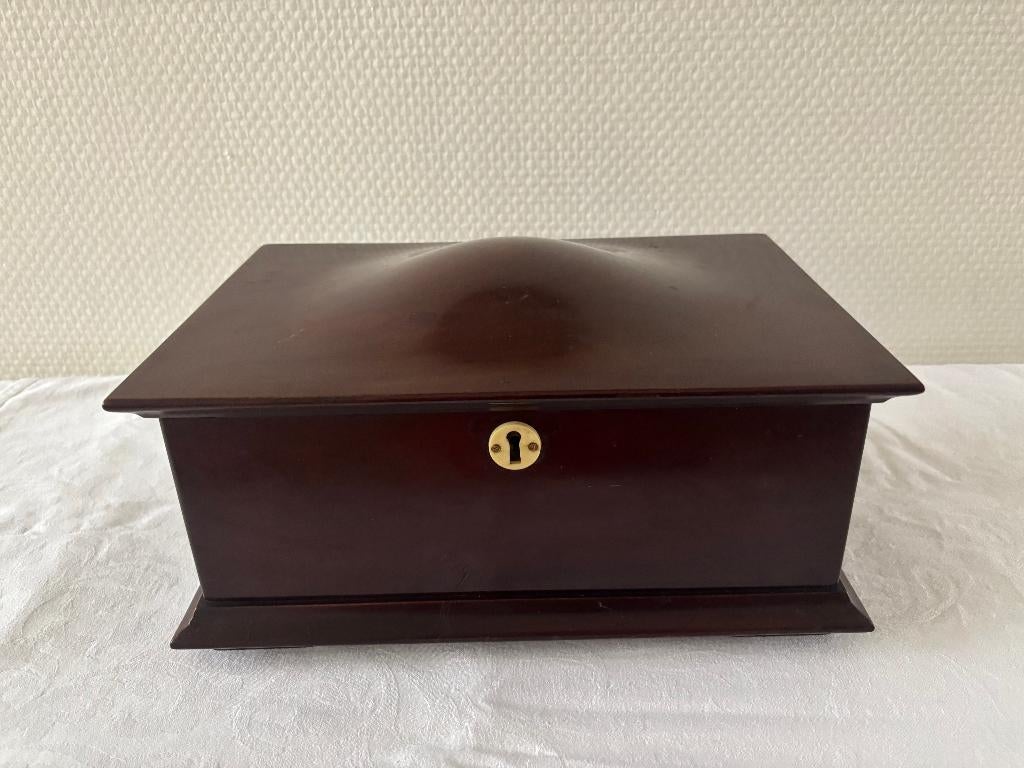 Antieke mahoniehouten naaidoos., Antiek en Kunst, Ophalen of Verzenden