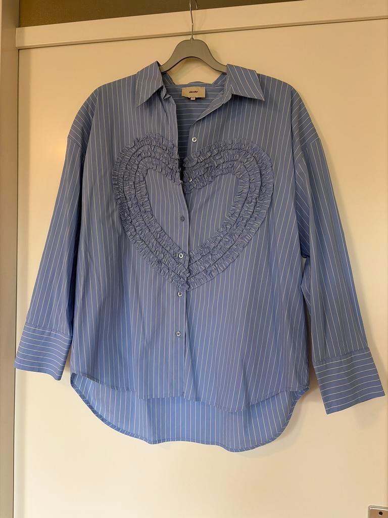Shoeby gestreepte blouse met hart, maat L/XL, Verzenden, Zo goed als nieuw, Maat 42/44 (L), Blauw
