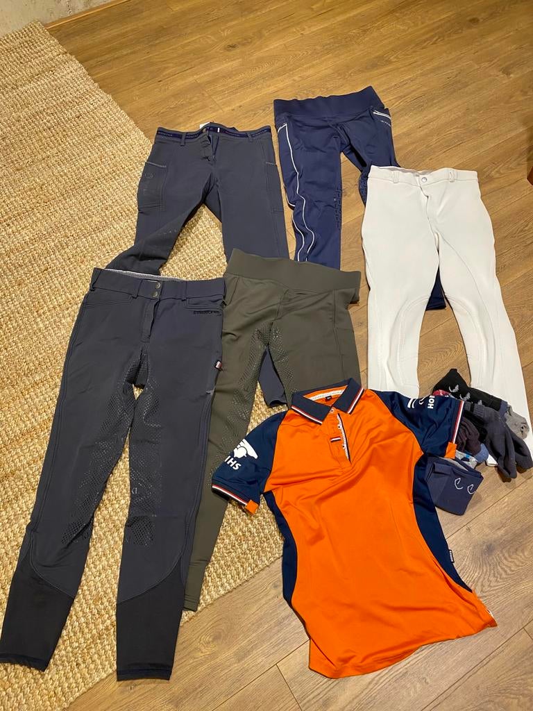 5 fijne paardrijbroeken mt 164-176 gratis af te halen, Ophalen, Zo goed als nieuw, Dressuur, Onderkleding