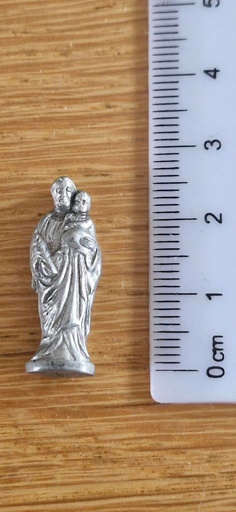 Antiek beeldje van Sint Jozef met kindje Jezus, Antiek en Kunst, Ophalen of Verzenden