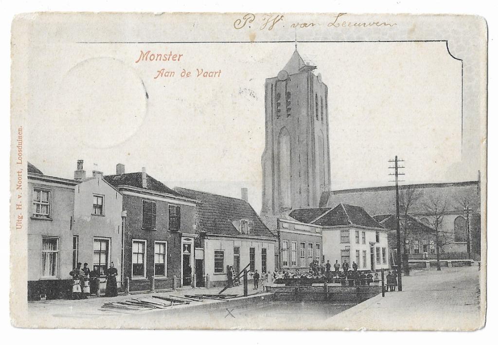 Monster, Aan de Vaart, Verzamelen, Ansichtkaarten | Nederland, Ophalen of Verzenden, Voor 1920, Gelopen, Zuid-Holland