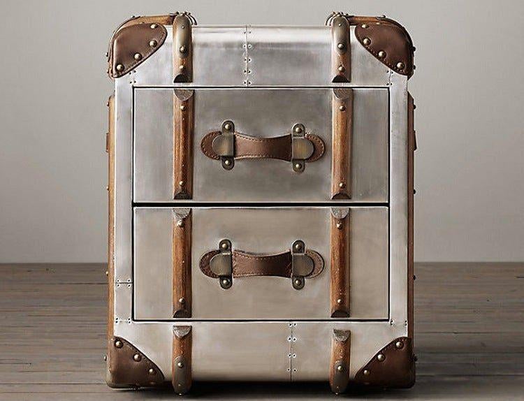 Aviator trunk collectie op voorraad -30% korting, Overige houtsoorten, Minder dan 50 cm, Aviator industrieel, 1 of 2 laden