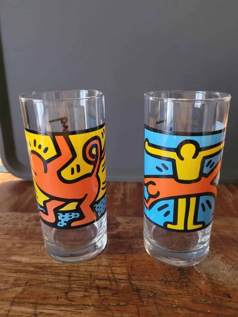 Set van 2 Keith Haring glazen - Quick, Ophalen of Verzenden, Zo goed als nieuw