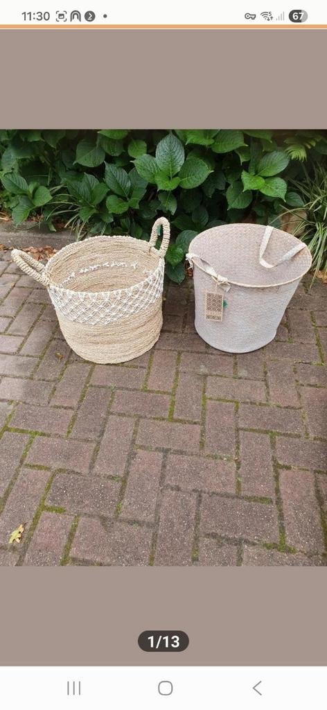 2 nieuwe rieten manden/gevlochten rieten manden van ZUSSS, Mand, Rond, Nieuw, Ophalen of Verzenden