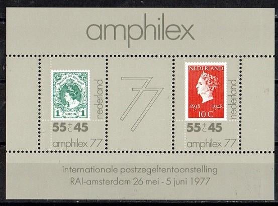 Nederland nr. 1141 Blok Amphilex ’77 postfris, Postzegels en Munten, Postzegels | Nederland, Ophalen of Verzenden, Na 1940, Postfris
