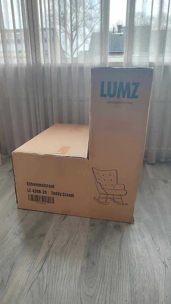 Schommelstoel Teddy wit nieuw, Huis en Inrichting, Fauteuils, Ophalen of Verzenden, Nieuw