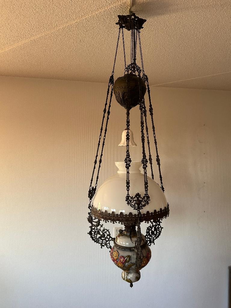 Klassieke Majolica Hanglamp – Ideal Brenner –, Ophalen