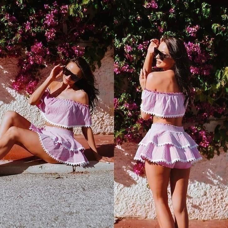 Boho top met rok - shorts maat S 36/38, Ophalen of Verzenden, Nieuw, Maat 36 (S), Zonder mouw