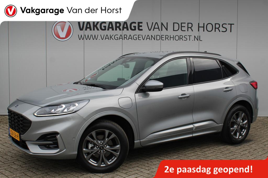 Ford Kuga 2.5-225 PK PHEV ST-Line X. Hybride rijden voor een, Gebruikt, Zwart, 4 cilinders, Leder en Stof