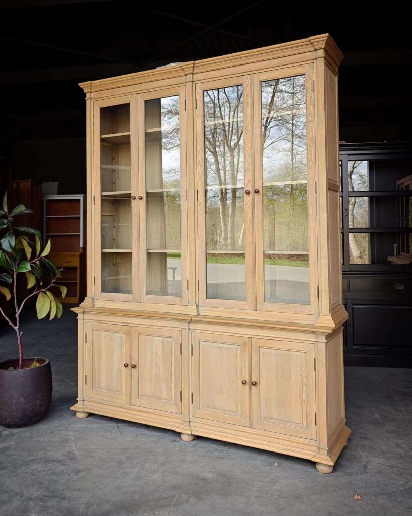 Hoge eikenhouten vitrinekast | Chique vitrinekast #6592