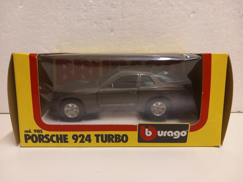 Bburago 1:24 Porsche 924 Turbo antraciet, Ophalen of Verzenden, Zo goed als nieuw, Auto, Bburago