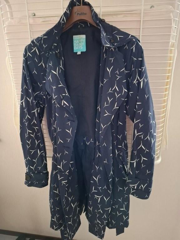 dames regenjas, Blauw, Happy Rainy Days, Gedragen, Ophalen