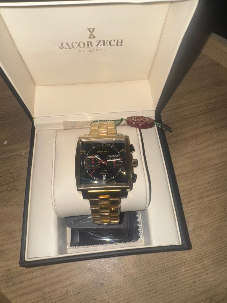 Jacob Zech Luxury Chronograph Watch – New with Box, Overige merken, Staal, Staal, Polshorloge