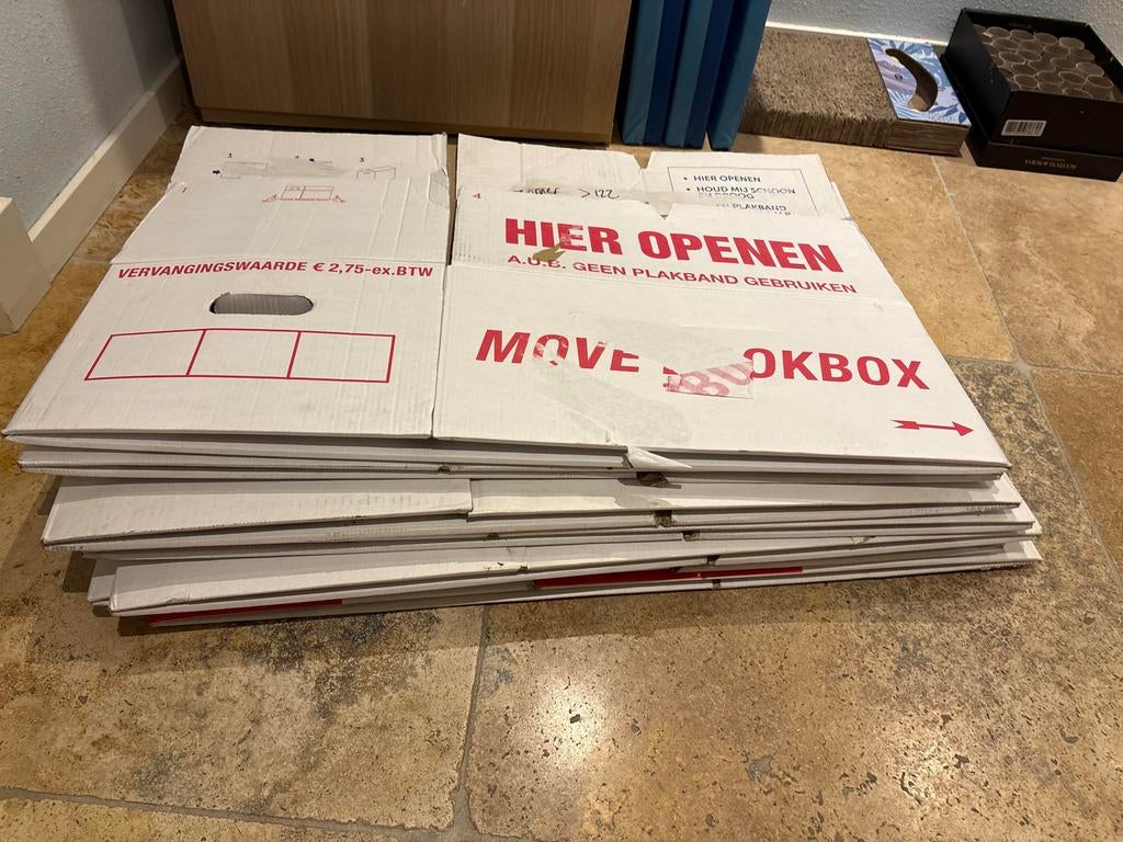 7 verhuisdozen, Doe-het-zelf en Verbouw, Kratten en Dozen, Ophalen, Gebruikt, Doos