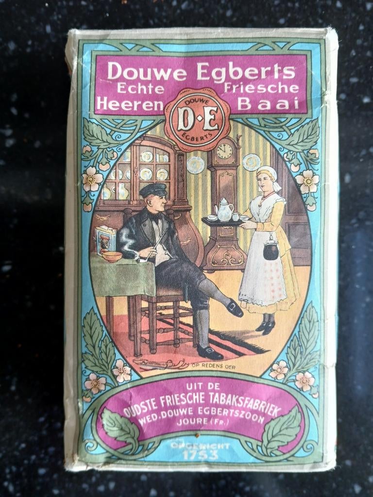 Vintage Douwe Egberts Tabaksverpakking - Friesche Baai, Ophalen of Verzenden, Zo goed als nieuw, Tabaksdoos of Verpakking