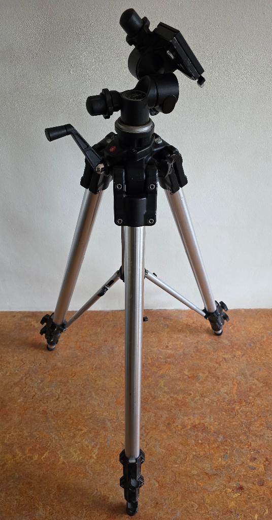 Manfrotto 161MK2 statief + Manfrotto 410 Junior Geared Head, Ophalen, Gebruikt, Driepoot, 175 cm of meer