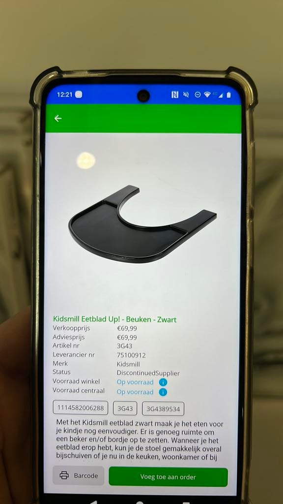 Kidsmill up eetblad. Beuken zwart. Nieuw in doos., Ophalen, Nieuw, Overige typen