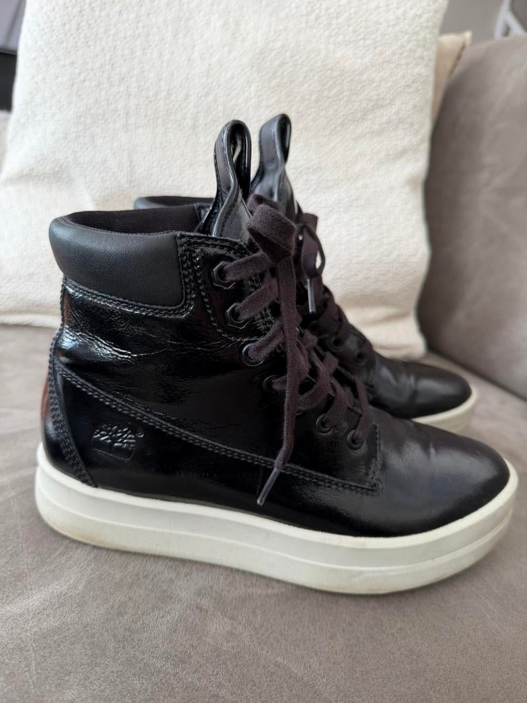 Timberland boots zwart lak, Ophalen of Verzenden, Zo goed als nieuw, Zwart